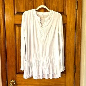 Free people flowy button tunic in white size Medium